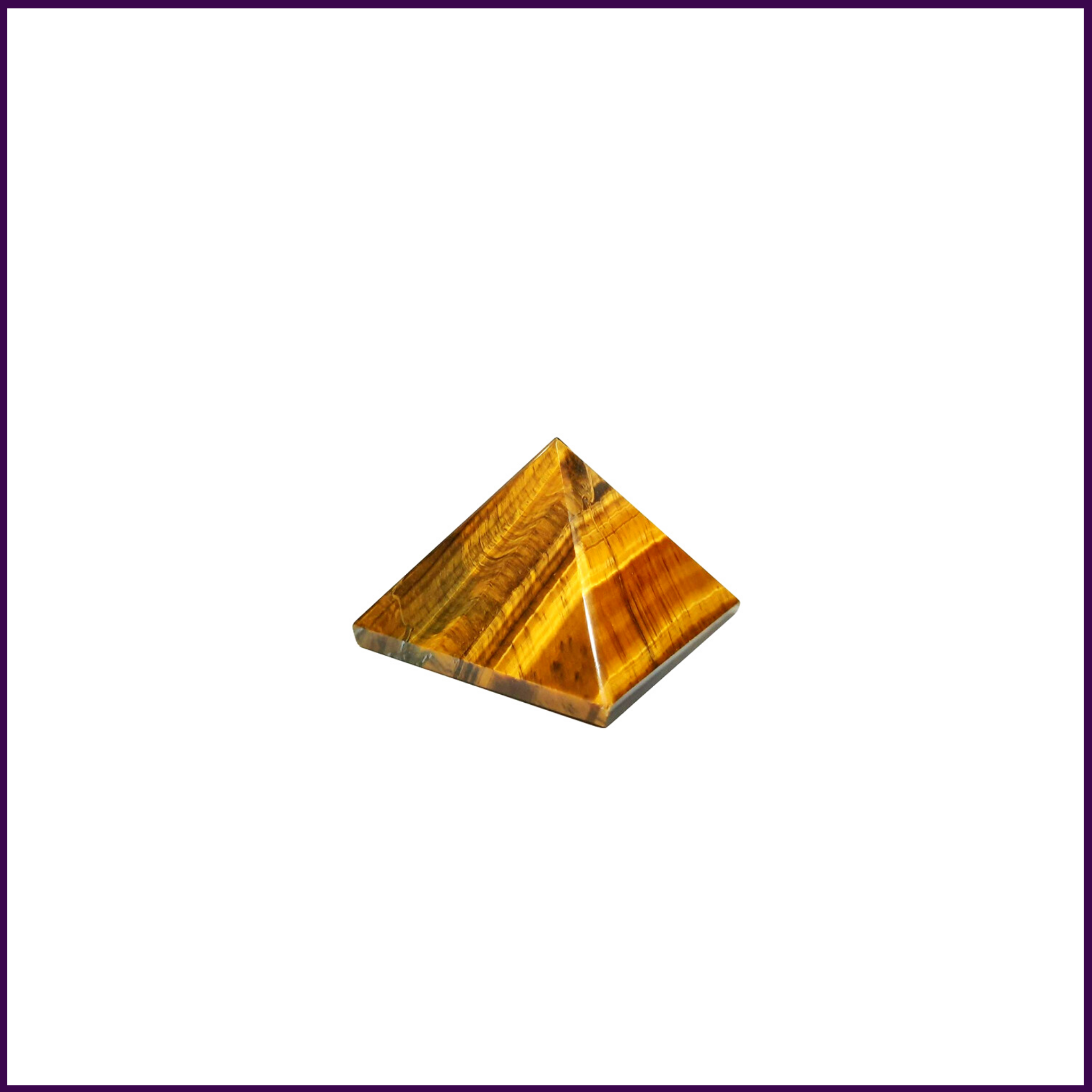 Tiger Eye Crystal Pyramid (Portable - 10mm) For Activating Third Eye - 51pyramids