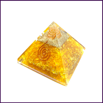 Citrine Orgone Crystal Pyramid for Financial Success in Business Life - 51pyramids