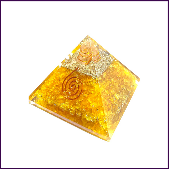 Citrine Orgone Crystal Pyramid for Financial Success in Business Life - 51pyramids