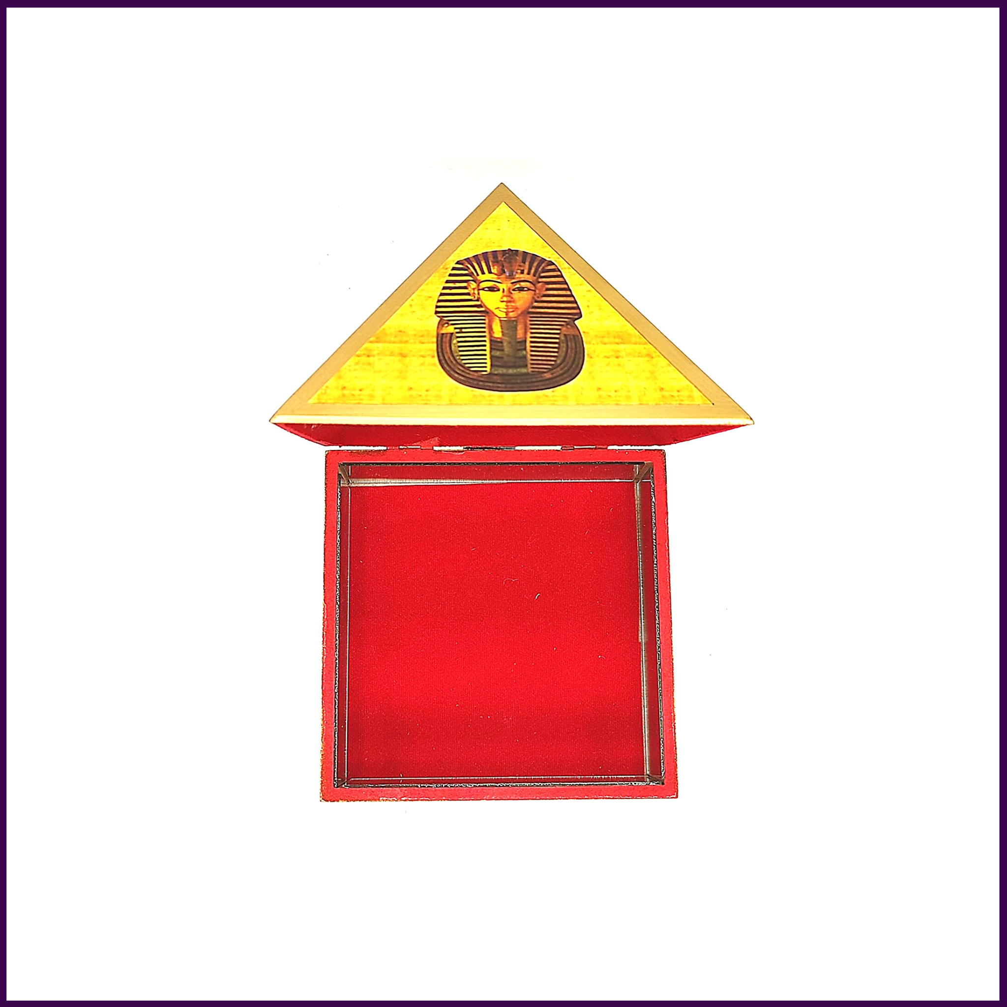 4inch Base - Wish | Cash MDF Wooden Pyramid Box with Egyptian Stickers - 51pyramids