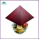 ENERGIZE YOUR HOME with 4 Corner Wood Pyramids (Rose Wood Painted) & 44 Natural Rough Stone Crystals - 51pyramids