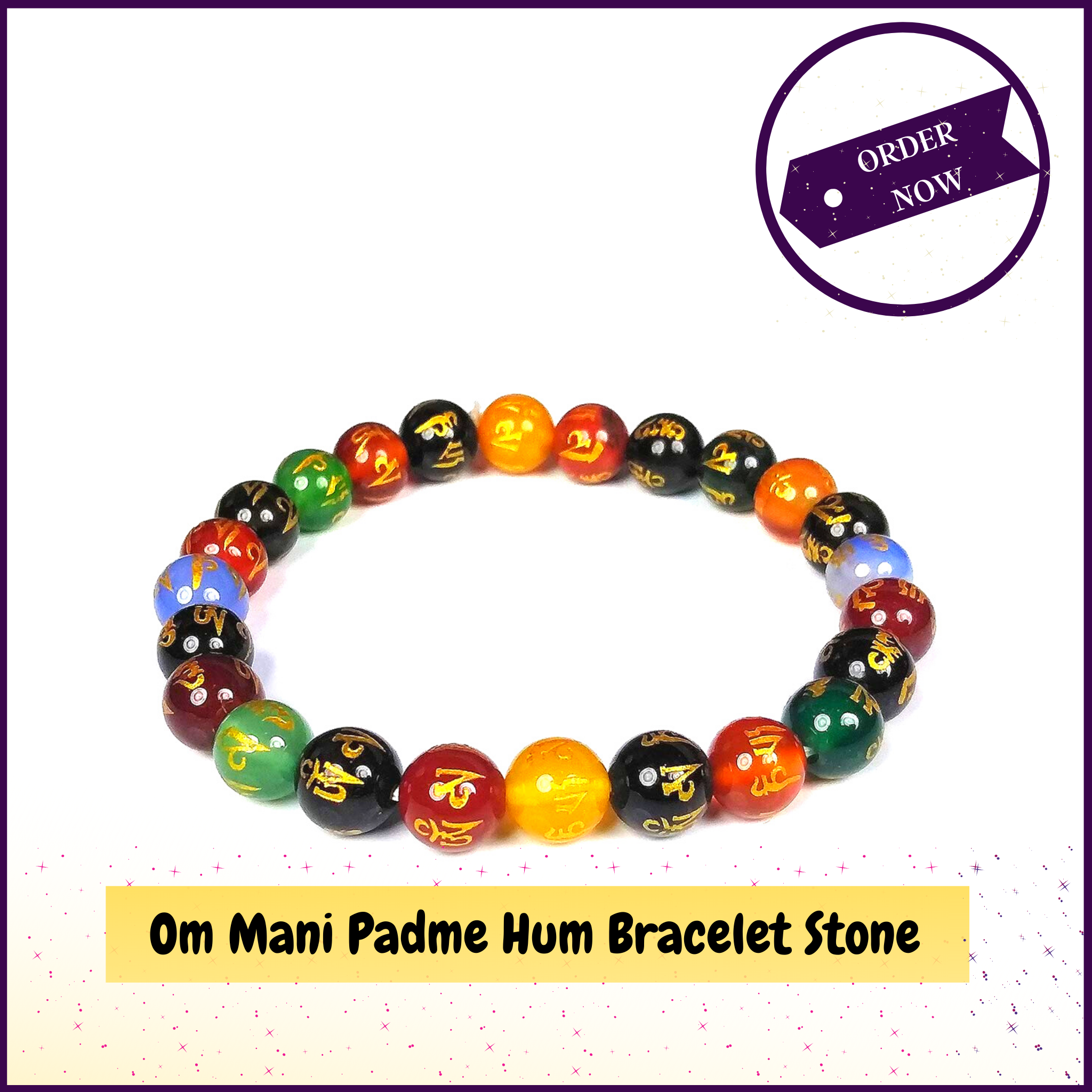 Om Mani Padme Hum Bracelet Crystal Helps Attain Enlightenment - 51pyramids