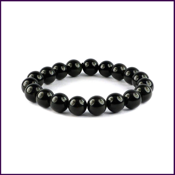Natural Black Agate Crystal Bracelet For Students To Increase Focus, Courage & Success - 51pyramids