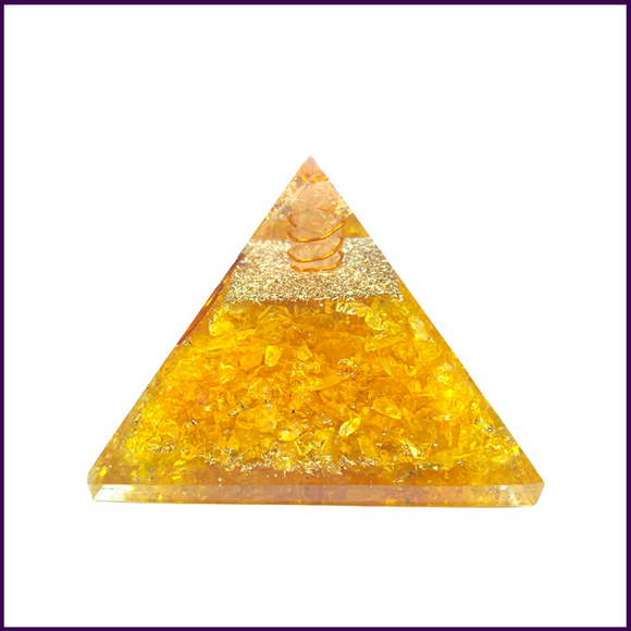 Citrine Orgone Crystal Pyramid for Financial Success in Business Life - 51pyramids