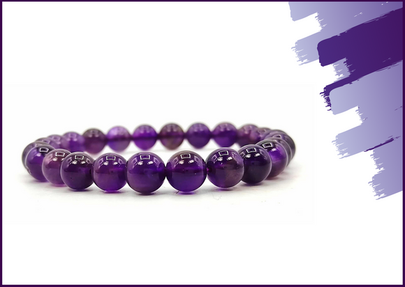 Purple Amethyst Bracelet Crystal for Overcoming Addictions and Blockages - 51pyramids