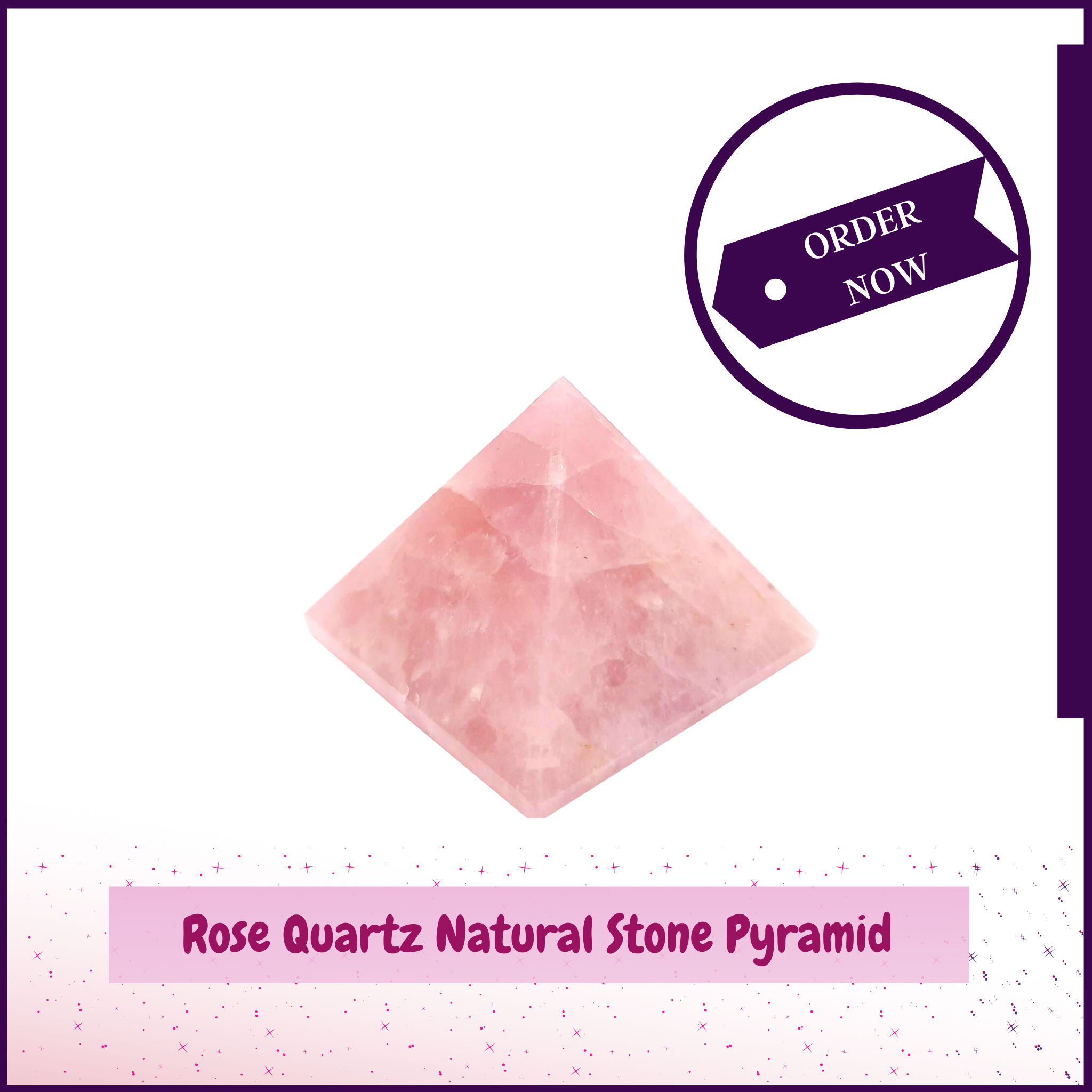 Rose Quartz Stone Crystal Pyramid(2inch) for Heart Openness - 51pyramids