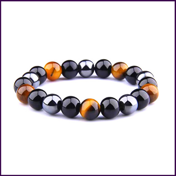 Hematite + Tiger Eye + Black Obsidian Bracelet Crystal For Weight Loss - 51pyramids