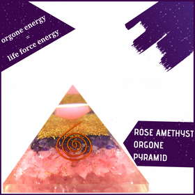 Rose Amethyst Orgone Pyramid For Enhancing Higher States of Consciousness & Meditation - 51pyramids