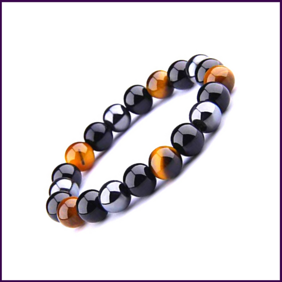 Hematite + Tiger Eye + Black Obsidian Bracelet Crystal For Weight Loss - 51pyramids