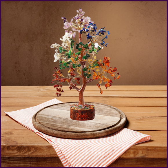 7 Chakra Crystal Tree of Life with 300 Crystal Petals For Gifting