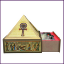 10inch Base - Wish | Cash MDF Wooden Pyramid Box With Safe Lock-key and Egyptian Stickers - 51pyramids