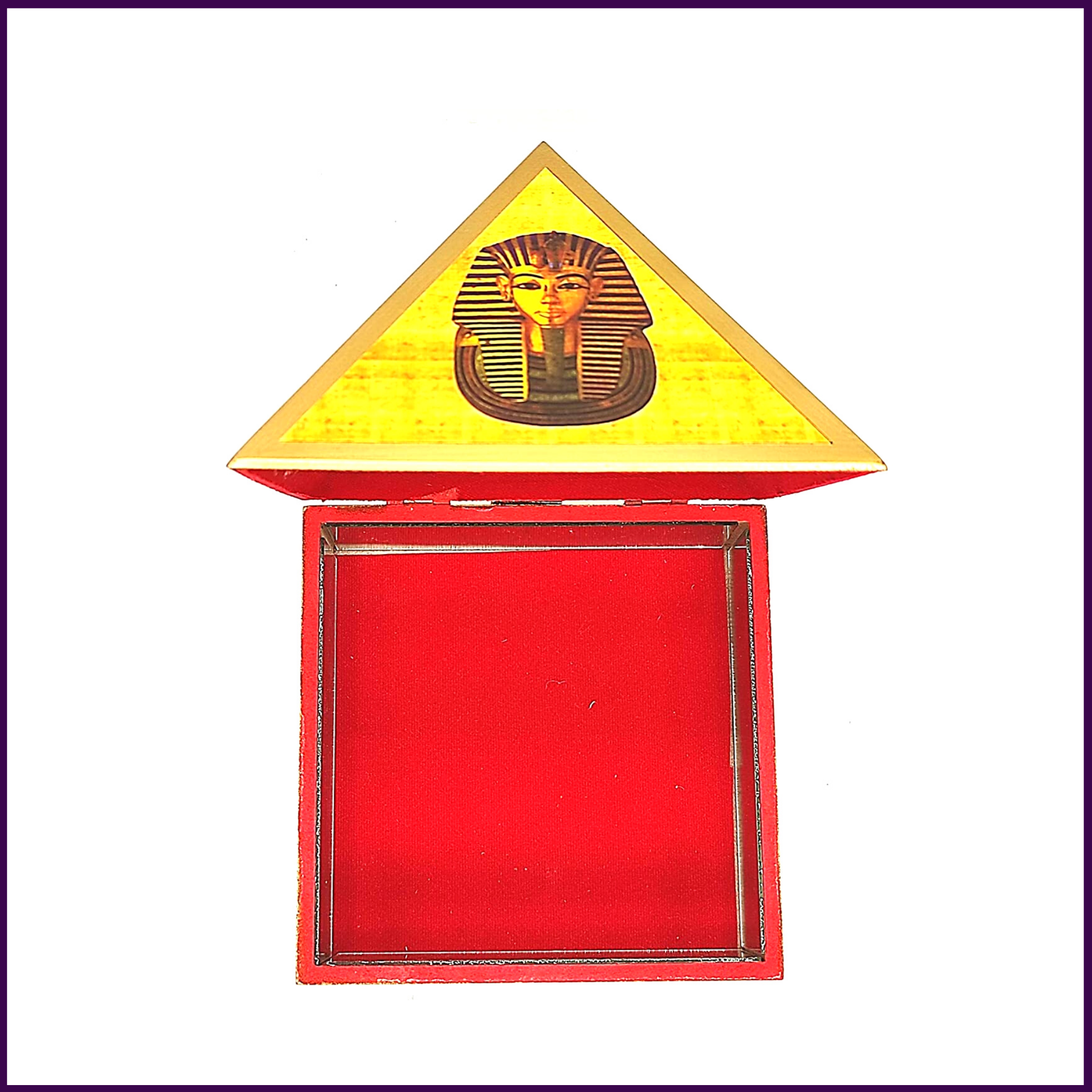 6inch Base - Wish | Cash MDF Wooden Pyramid Box with Egyptian Stickers - 51pyramids