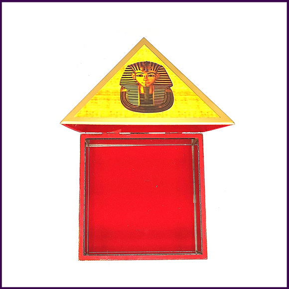 6inch Base - Wish | Cash MDF Wooden Pyramid Box with Egyptian Stickers - 51pyramids