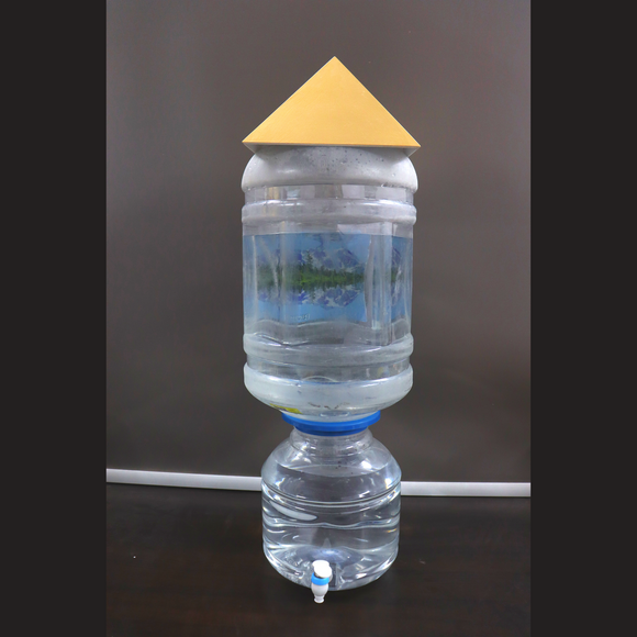 9inch MDF Wood Pyramid Head Cap for Meditation (Gold Painted) - 51pyramids