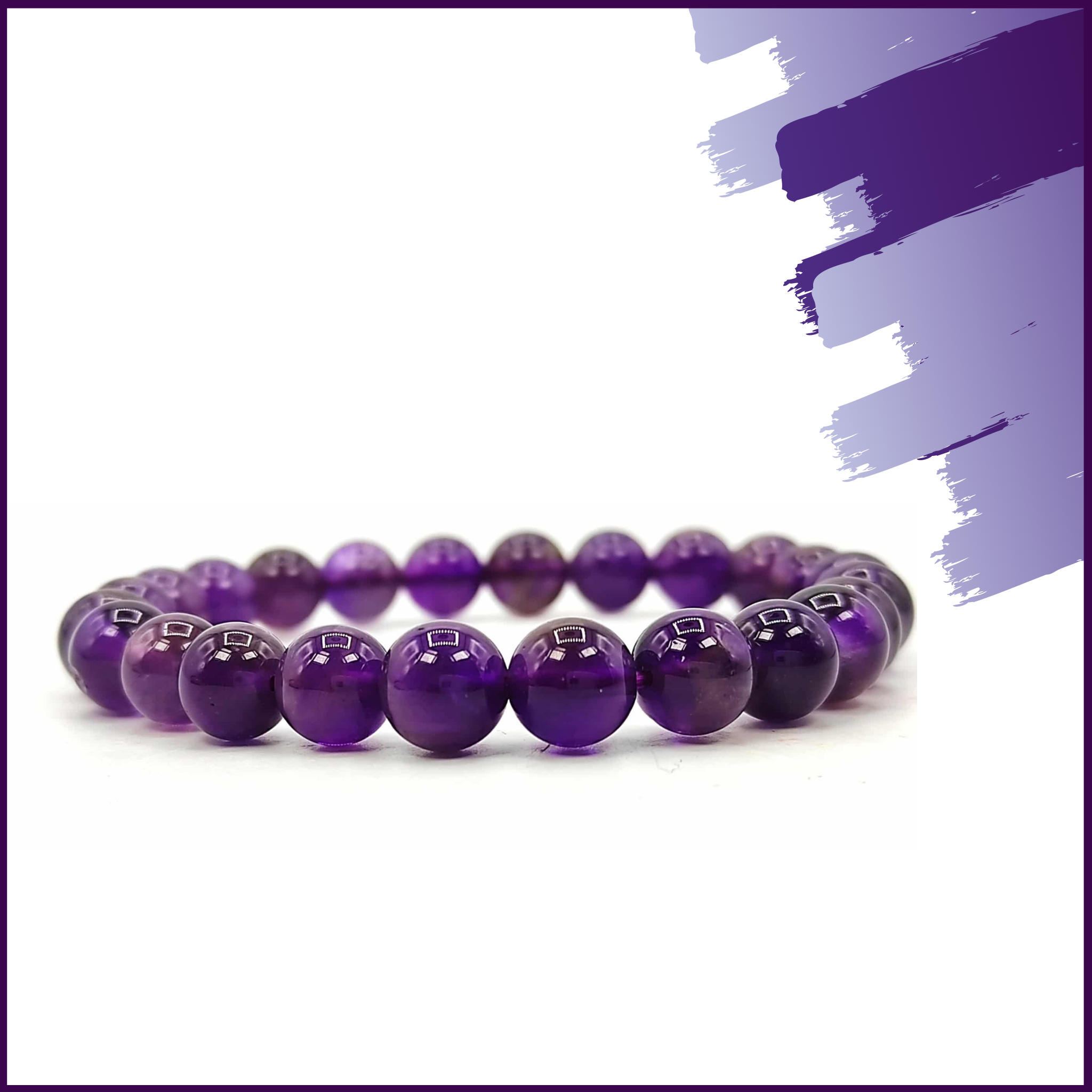 Purple Amethyst Bracelet Crystal for Overcoming Addictions and Blockages - 51pyramids