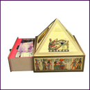 10inch Base - Wish | Cash MDF Wooden Pyramid Box With Safe Lock-key and Egyptian Stickers - 51pyramids