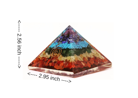 Orgonite Pyramid with 7 Chakra Crystals - 51pyramids