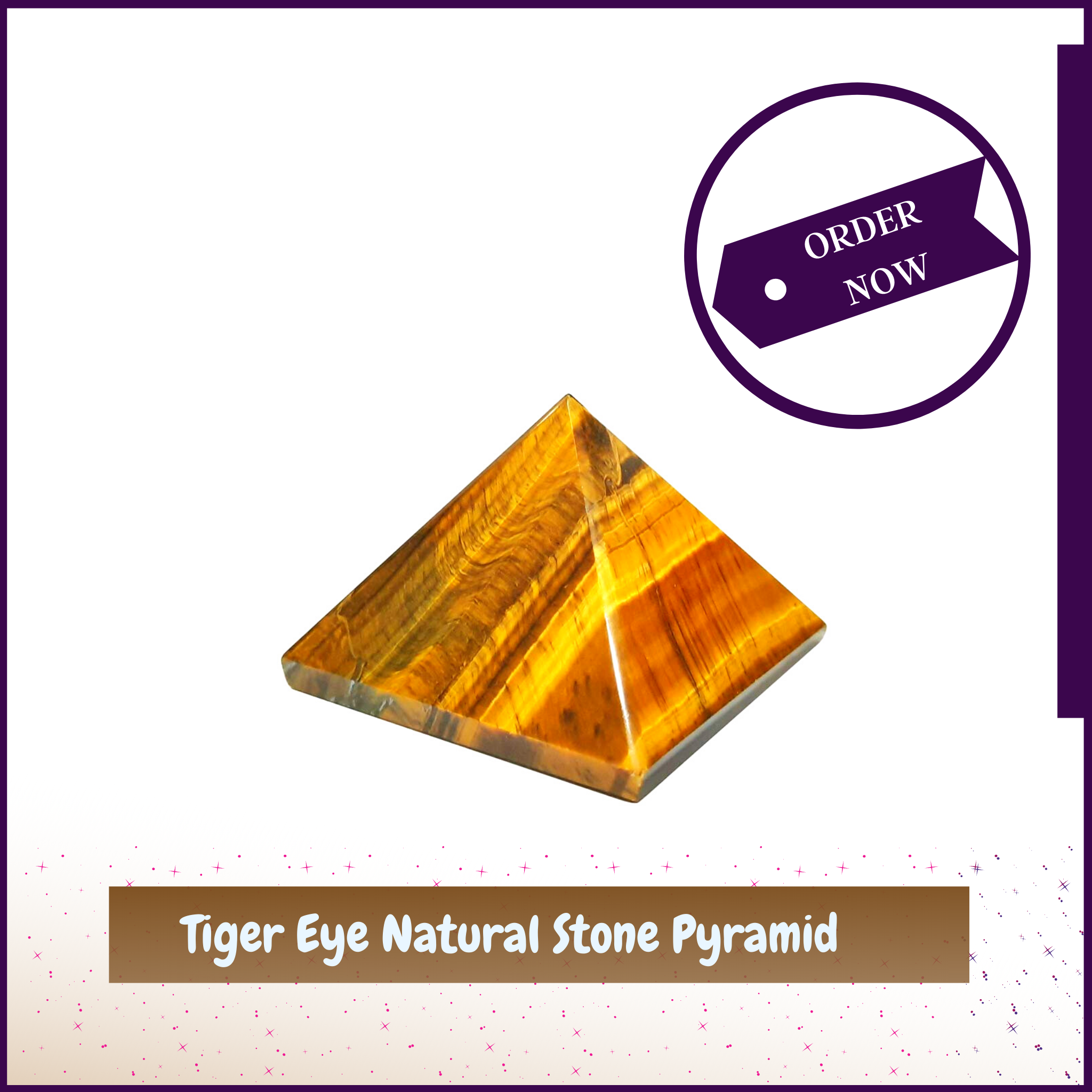 Natural Tiger Eye Stone Pyramid Crystal Stone Pyramid(2inch) for Third Eye Activation - 51pyramids