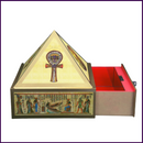 10inch Base - Wish | Cash MDF Wooden Pyramid Box With Safe Lock-key and Egyptian Stickers - 51pyramids