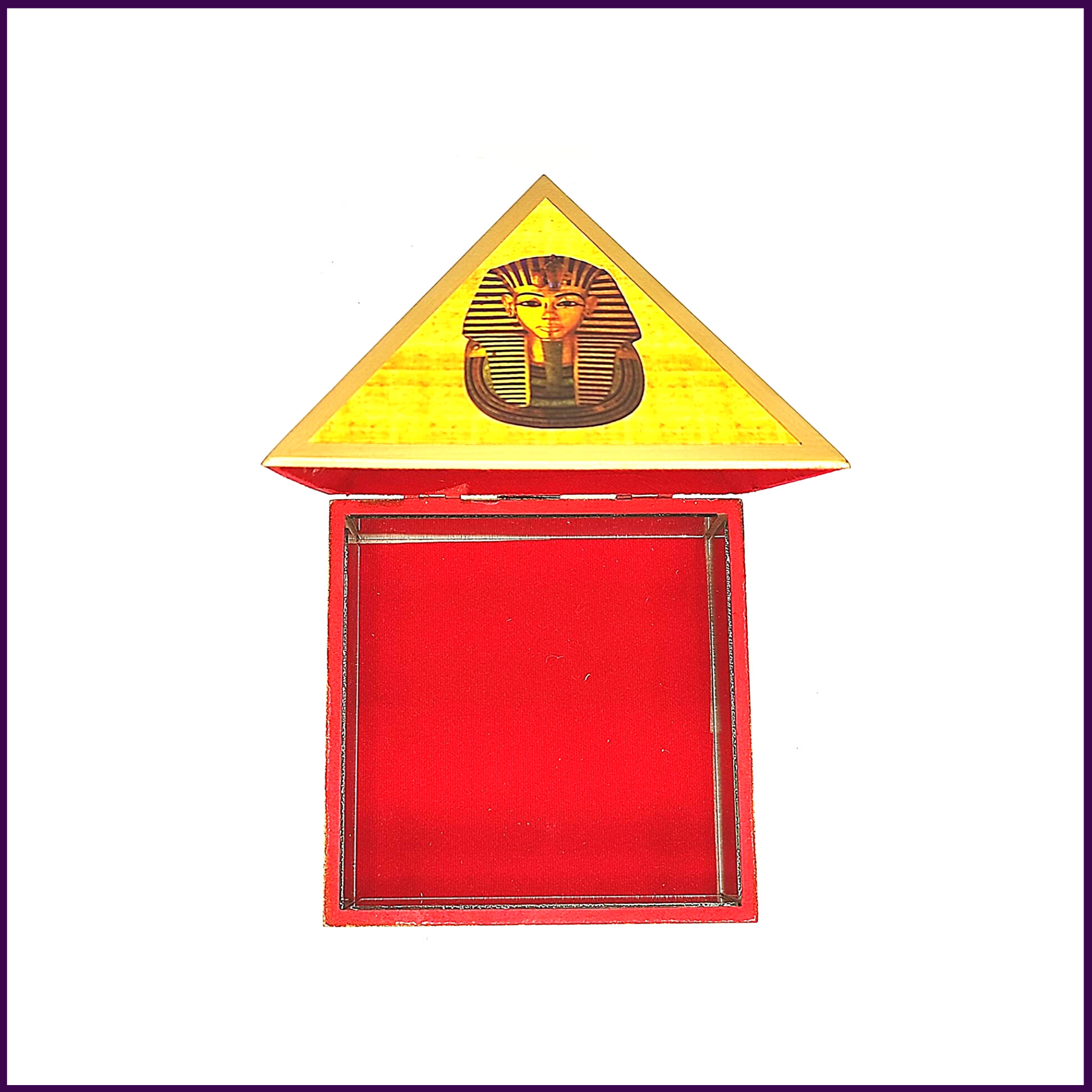 9inch Base - Wish | Cash MDF Wooden Pyramid Box with Egyptian Stickers - 51pyramids