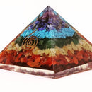 Orgonite Pyramid with 7 Chakra Crystals - 51pyramids