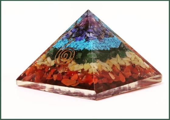 Classic Combo I - Set of 5 Pyramid Caps +1 Orgonite Pyramid with 7 Chakra Crystals - 51pyramids