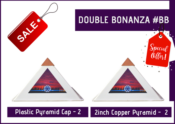Double Bonanza - Pyramid Caps(2 pieces) + 2inch Copper Pyramid(2 pieces) - 51pyramids