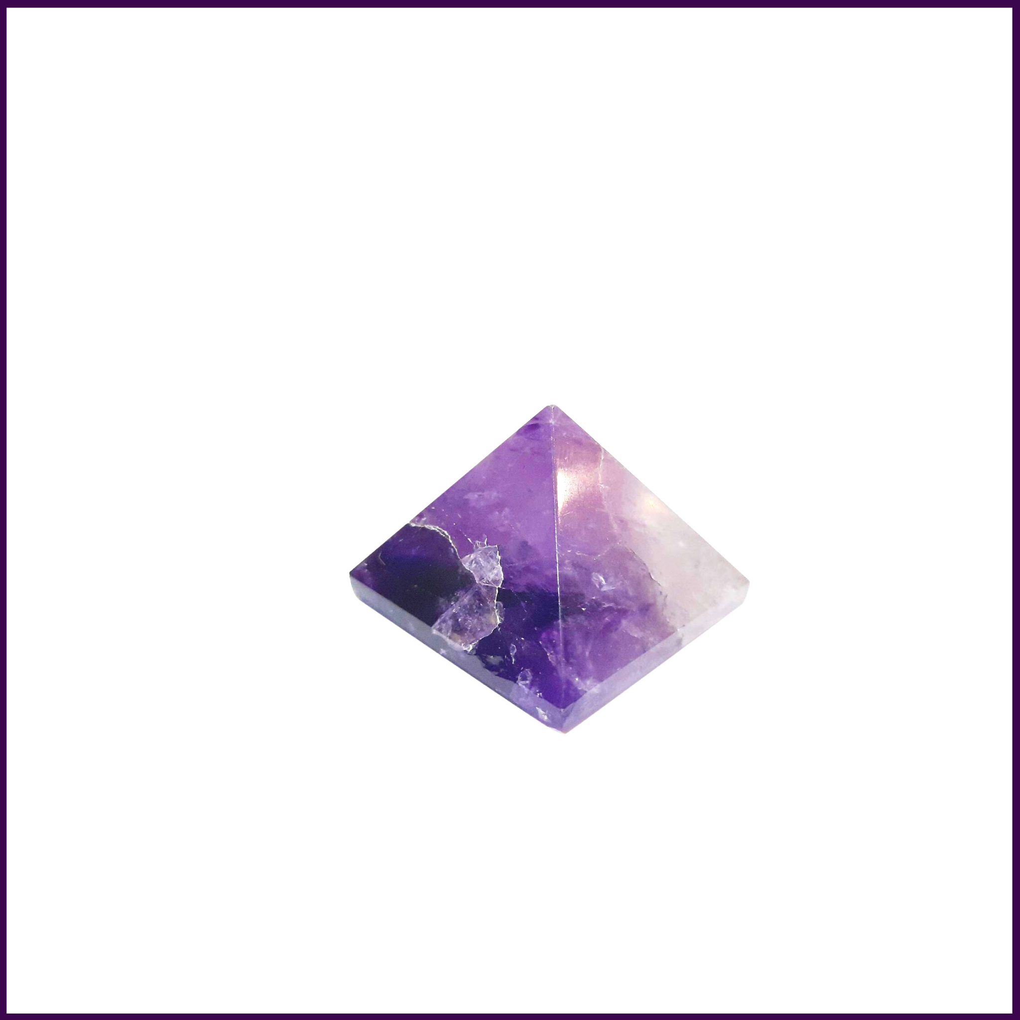 Portable Purple Amethyst Crystal Pyramid(10mm-12mm aprox) for facilitating out-of body experiences - 51pyramids