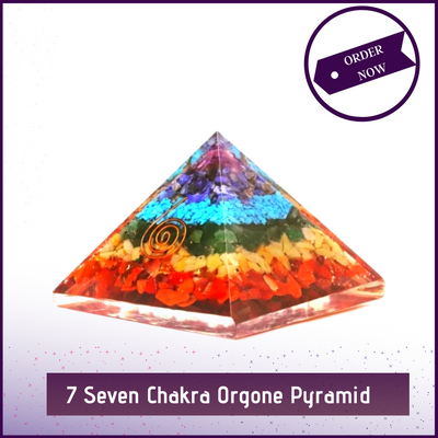 Orgonite Pyramid with 7 Chakra Crystals - 51pyramids
