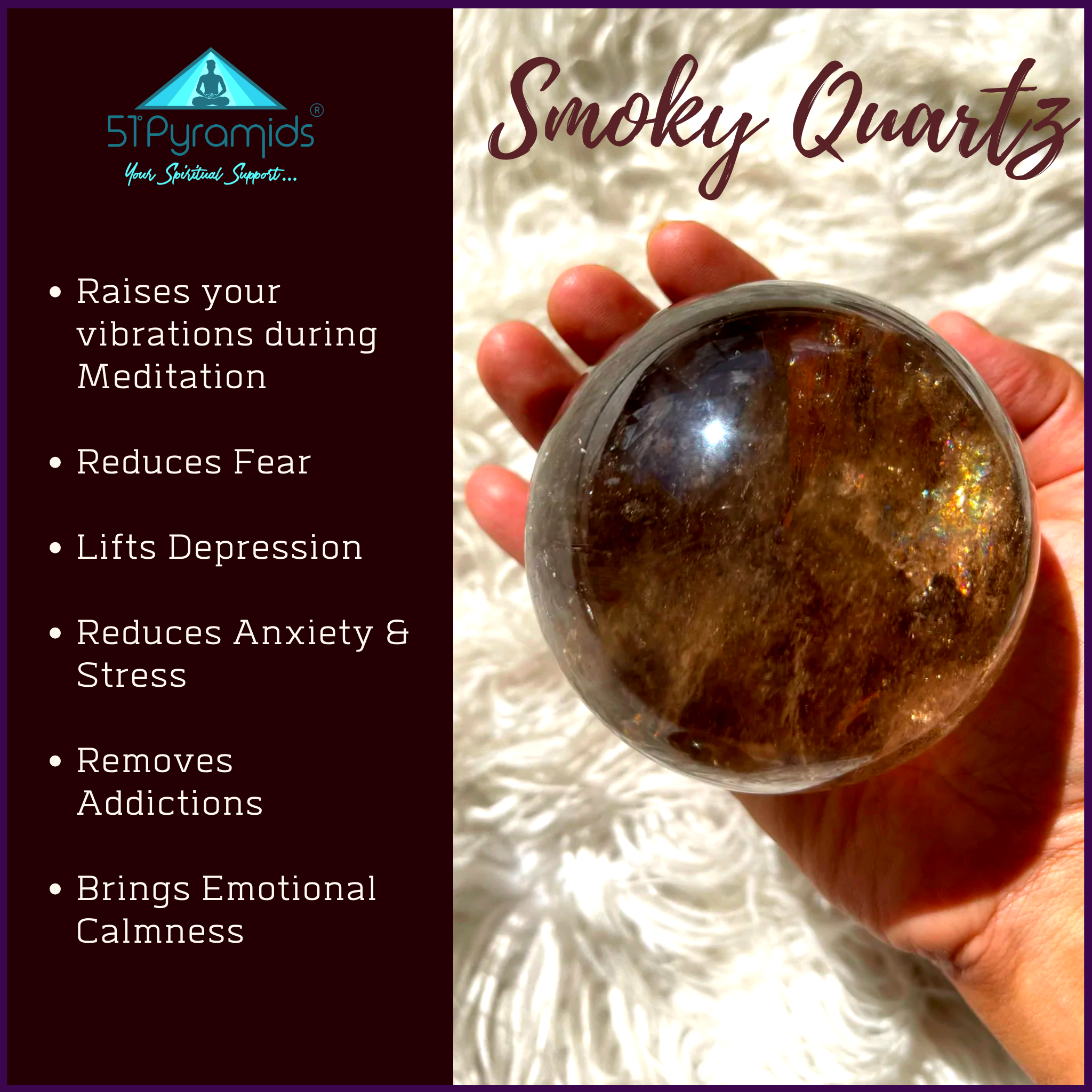 Smoky Quartz Crystal Sphere For Achieving Nirvana State In Meditation - 0
